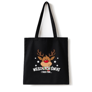 Torba bawełniana 38 x 42 cm "Renifer - Wesołych Świąt i takie tam..."